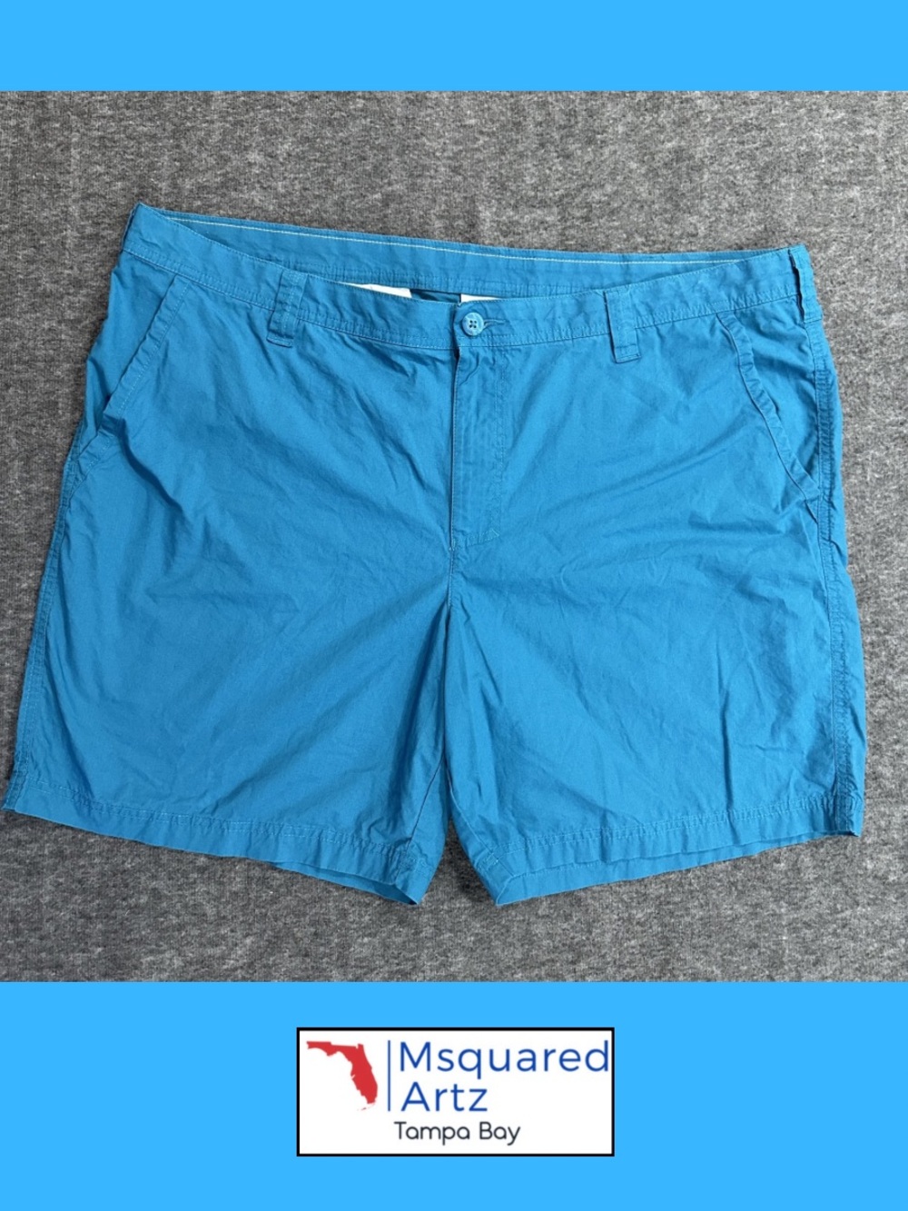 Columbia Bright Blue Flat-Front Men's Shorts